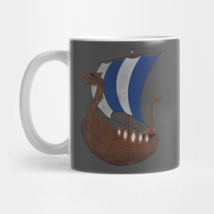 Viking Ship blue Mug